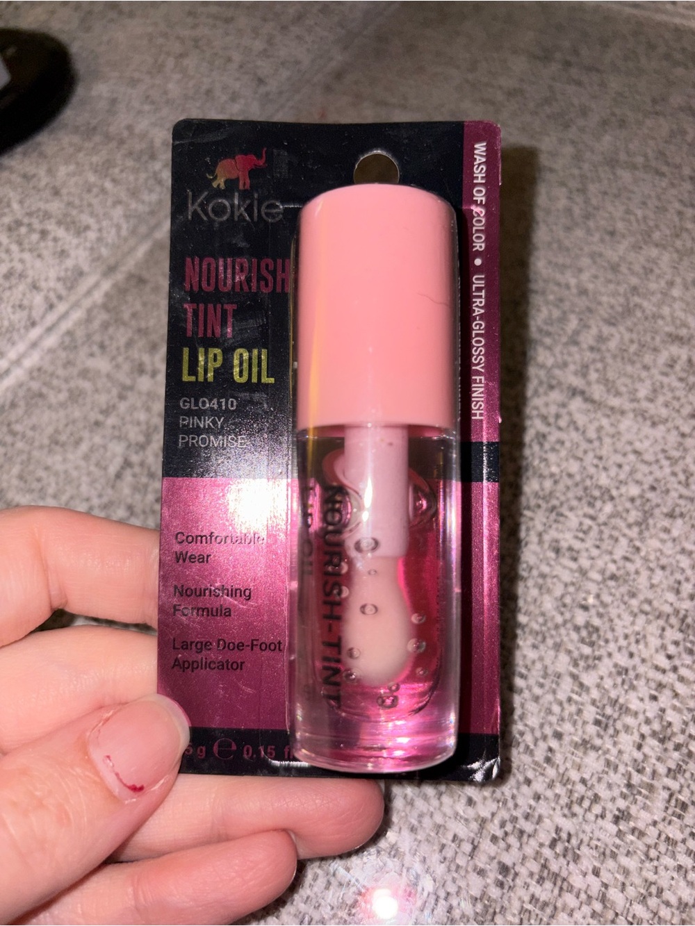 Kokie Nourish Tint Lip Oil - Pinky Promise